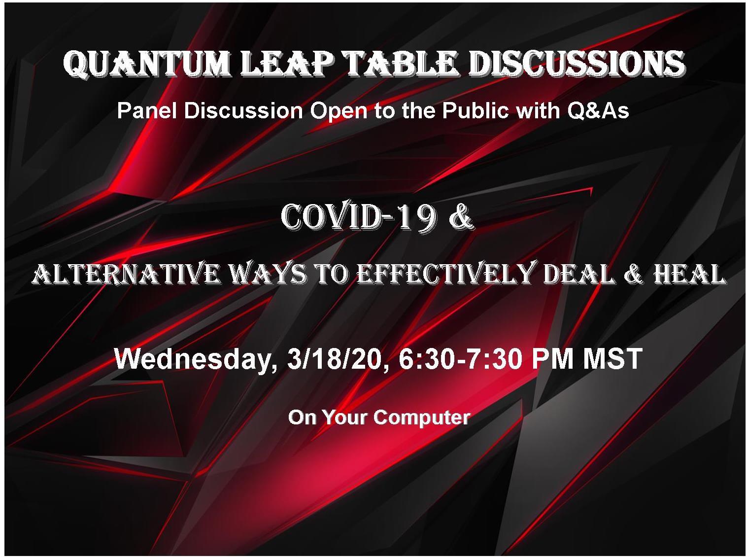 ONLINE: Quantum Leap Table Discussion – Wednesday 3/18 at 6:30 pm (Mountain time)